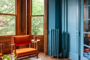 Steam radiator in Brooklyn brownstone apartment