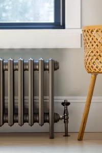 Castrads cast iron radiator custom made for New Jersey lakeside home and finished in Grey Bronze