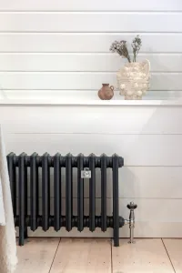 Cast iron radiators in farrow and ball black blue