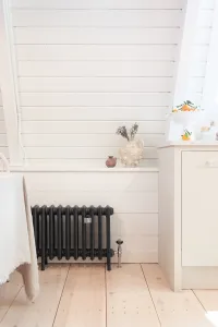 Cast iron radiators in farrow and ball black blue
