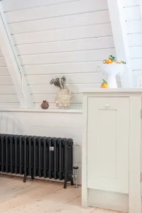 Cast iron radiators in farrow and ball black blue