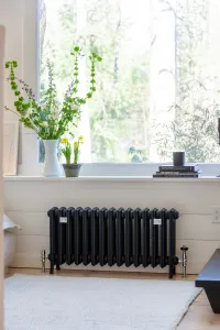 Cast iron radiators in farrow and ball black blue