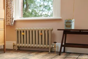 Bespoke cast iron radiators in Paint & Paper Library Truffle