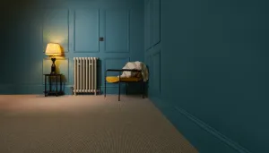 Custom cast iron radiator painted in Little Greene Portland Stone