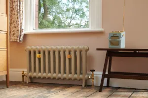 Bespoke cast iron radiators in Paint & Paper Library Truffle