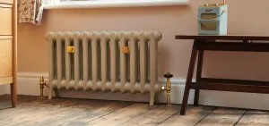 Bespoke cast iron radiators in Paint & Paper Library Truffle