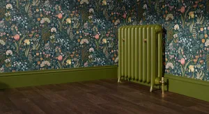 bespoke cast iron radiator in Farrow & Ball colour Bancha