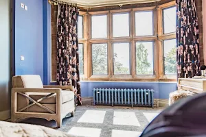 ornate cast iron radiator in Little Greene James