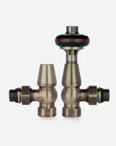 Product photograph of a Windsor Angled 1/2" Threaded TRV - Antique Brass by Castrads