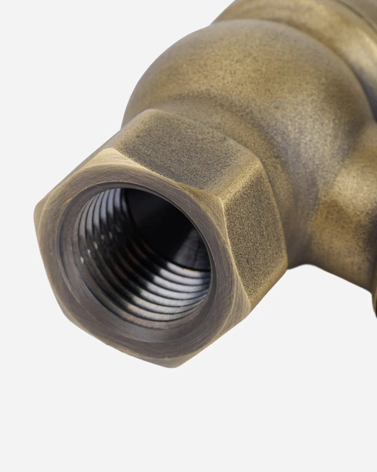 Product photograph of a Windsor Angled 1/2" Threaded TRV - Natural Brass by Castrads