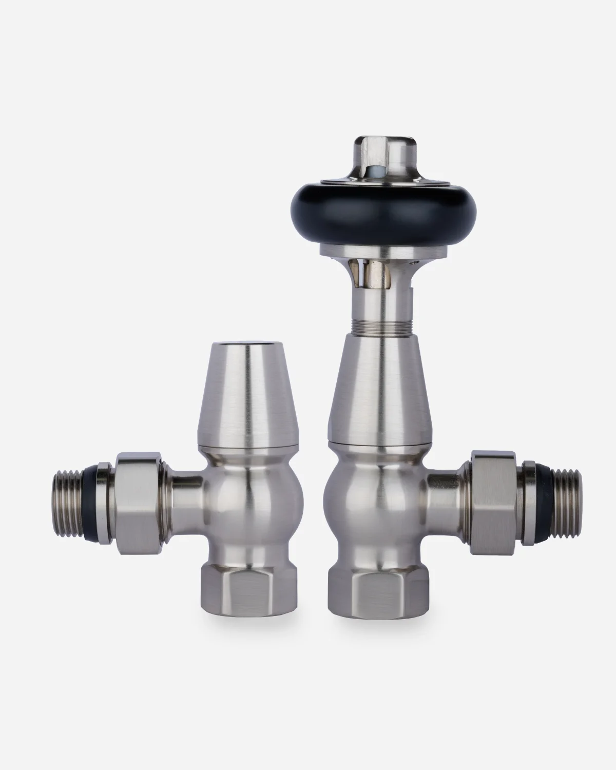 Product photograph of a Windsor Angled 1/2" Threaded TRV - Satin Nickel by Castrads