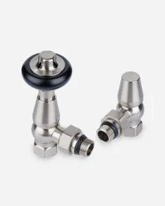 Product photograph of a Windsor Angled 1/2" Threaded TRV - Satin Nickel by Castrads