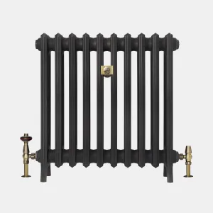 Grace 4 column 660mm Castrads bay window radiator in matt black finish