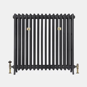 Grace 4 column 960mm Castrads radiator in matt black finish