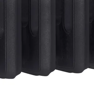 Close-up of the lower sections of a Grace 6 Column cast iron radiator in a textured black finish, showing the rounded column ends.