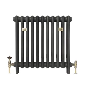 Mercury 3 column 660mm slimline Castrads bay window radiator in matt black finish