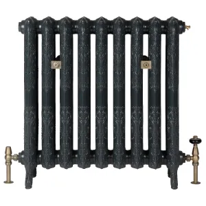 Rococo II 760mm Castrads radiator in charcoal finish