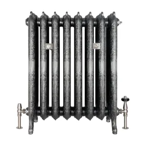Rococo 3 column 768mm Castrads radiator in satin polish finish