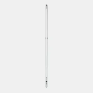 Side view of a tall, slim Florence 2 Column steel radiator in a white finish, with a central wall stay and a valve at the bottom.