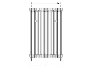 Technical drawing: Mercury 6 Column 960mm cast iron radiator
