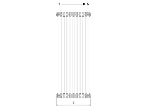 Technical drawing: Florence 2 Column 1200mm steel column radiator