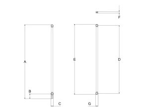 Technical drawing: Florence 2 Column 2000mm steel column radiator