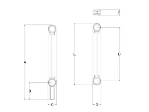 Technical drawing: Florence 2 Column 500mm steel column radiator