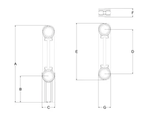 Technical drawing: Florence 2 Column 300mm steel column radiator