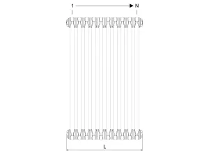 Technical drawing: Florence 2 Column 765mm steel column radiator