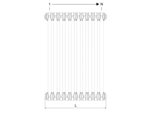 Technical drawing: Florence 2 Column 685mm steel column radiator