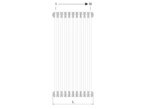 Technical drawing: Florence 3 Column 1000mm steel column radiator