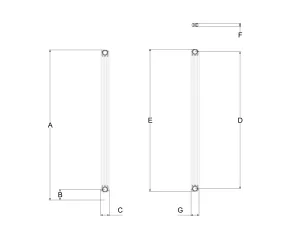 Technical drawing: Florence 3 Column 1800mm steel column radiator
