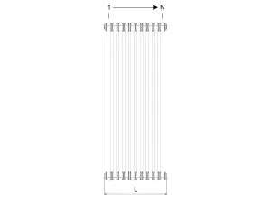 Technical drawing: Florence 3 Column 1200mm steel column radiator