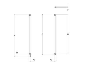 Technical drawing: Florence 3 Column 2000mm steel column radiator