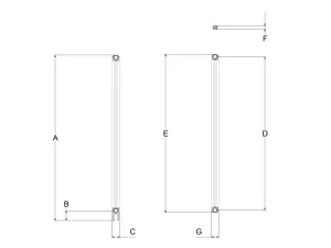 Technical drawing: Florence 3 Column 2200mm steel column radiator