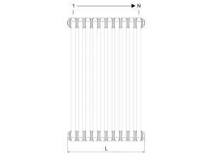 Technical drawing: Florence 3 Column 765mm steel column radiator