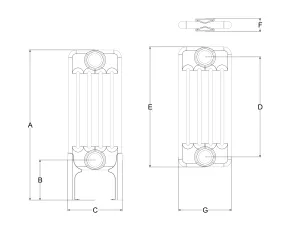 Technical drawing: Florence 5 Column 400mm steel column radiator