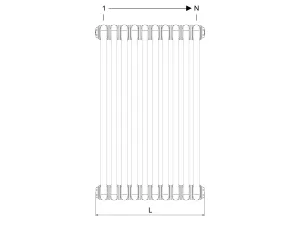 Technical drawing: Florence 5 Column 765mm steel column radiator