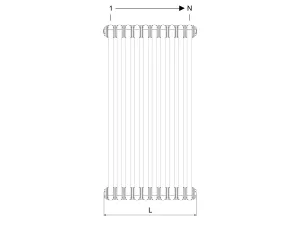 Technical drawing: Florence 6 Column 900mm steel column radiator
